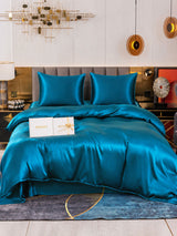 [Bleu Royal] SilkSilky-FR Parure de Lit Soie 002