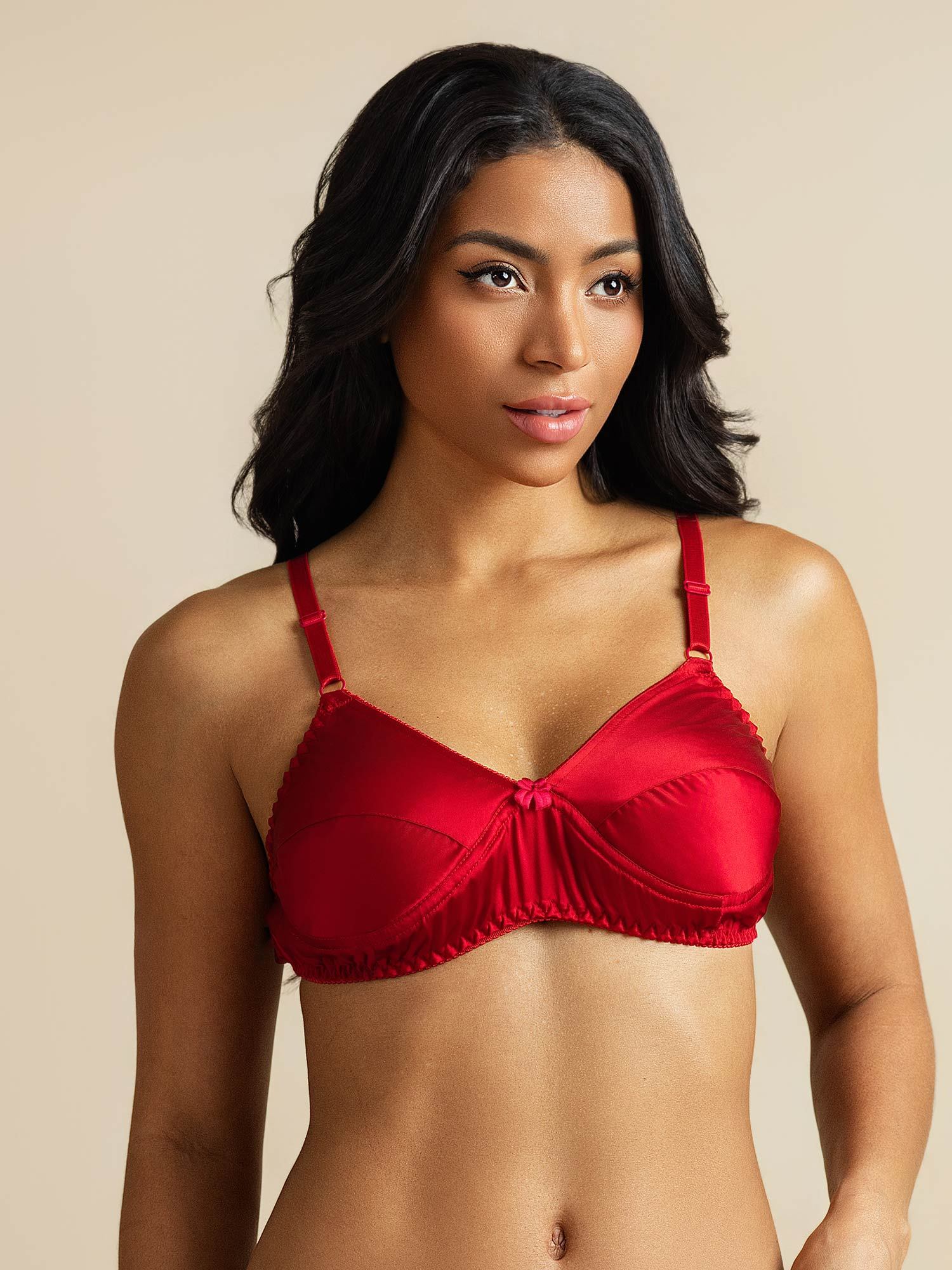 [Rouge] SilkSilky-FR Soie Bra 003,