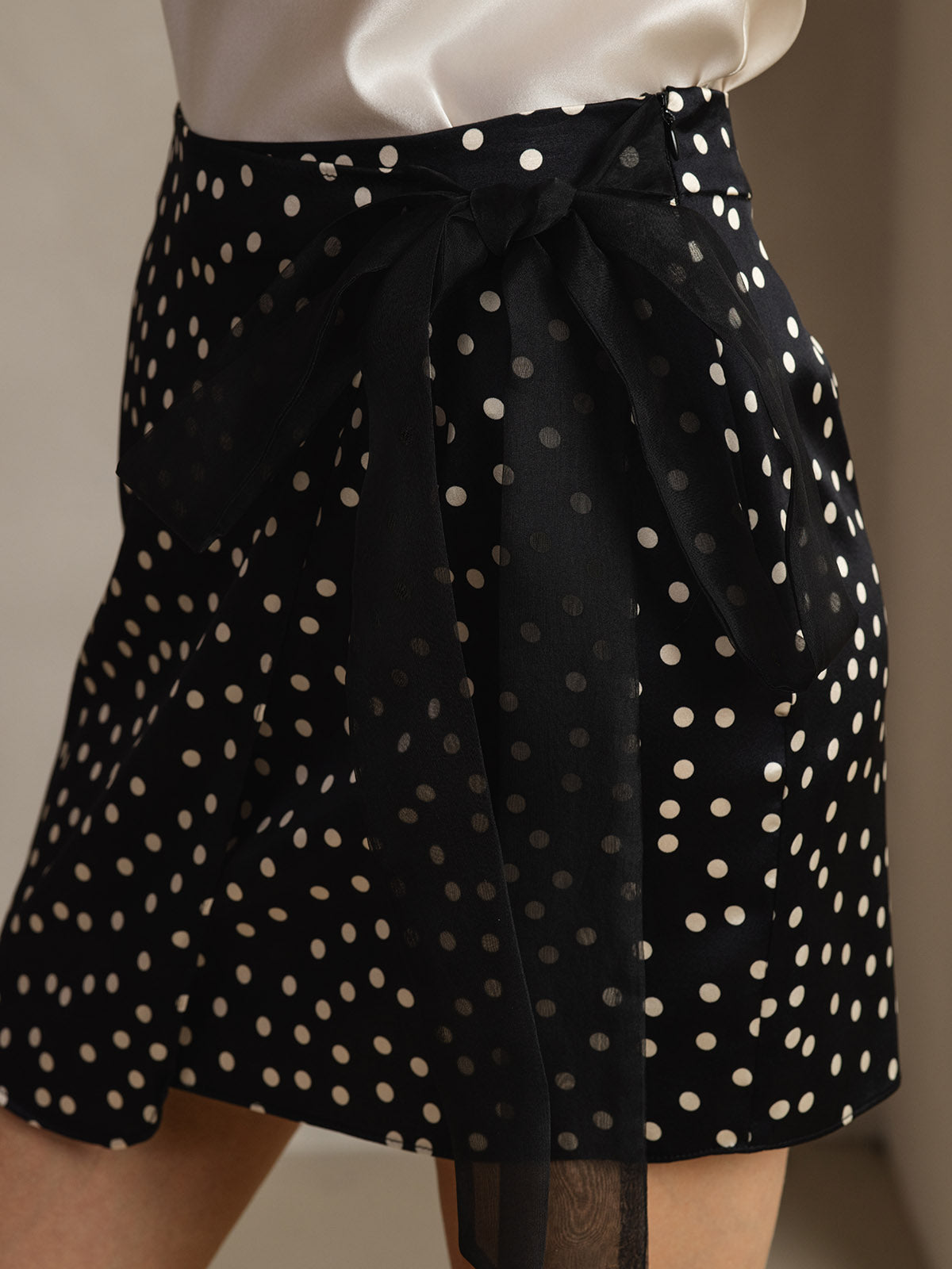[Noir] SilkSilky-FR 19Momme Soie Skirt 003
