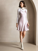 [Lavande] SilkSilky-FR Sleeveless V Neck Robes 001