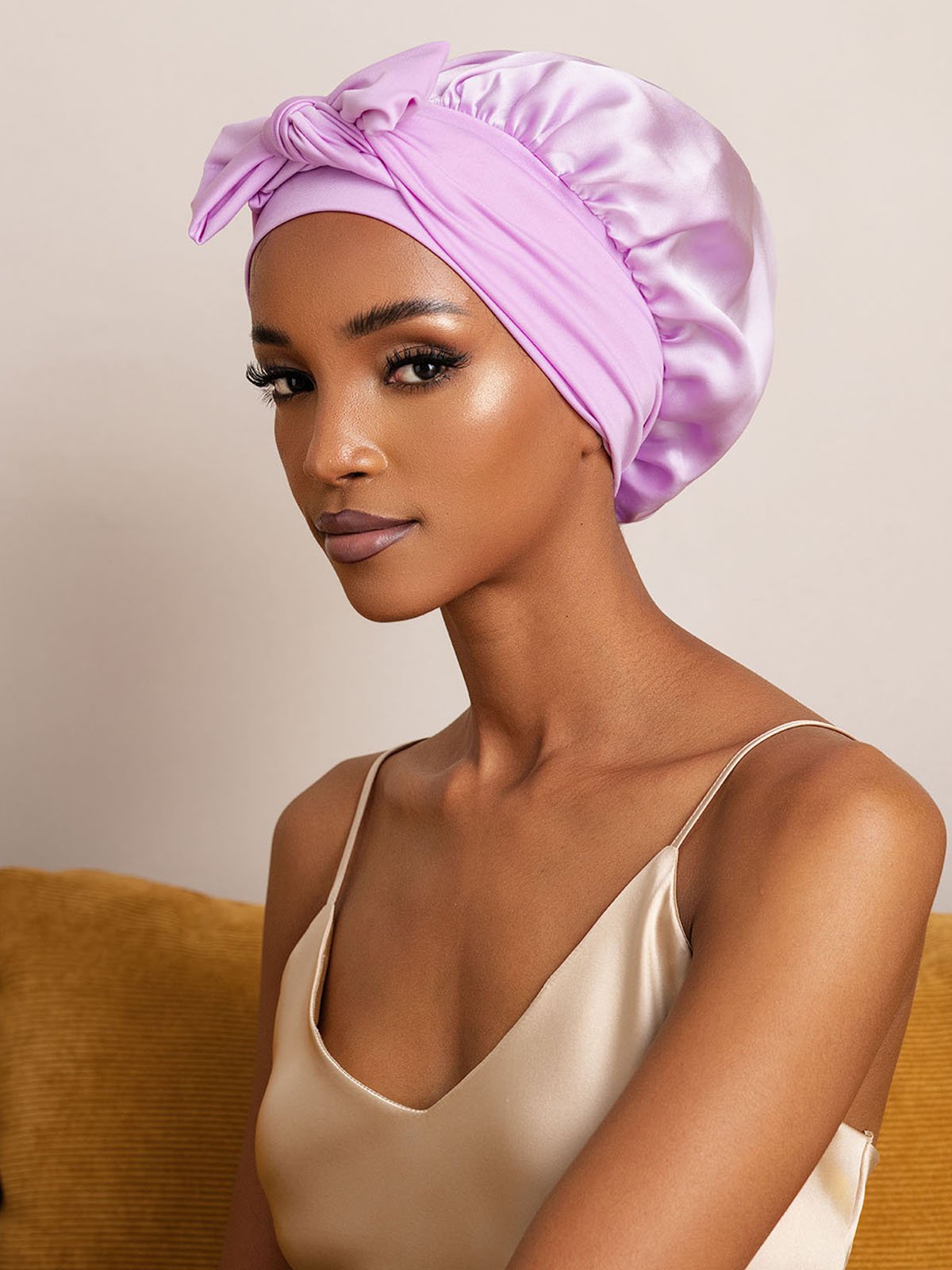 SilkSilky-FR Soie Sleep Cap Lavande 004
