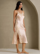 [Rose Clair] SilkSilky-FR Sleeveless V Neck Chemises de nuit 007