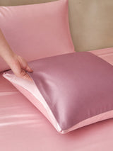 [MauvePâle+RoseClair] SilkSilky-FR Parure de Lit Soie 005