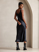 [Noir] SilkSilky-FR Sans manches Encolure Dégagée Robes 002
