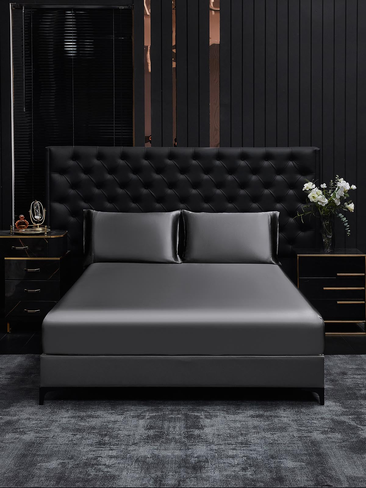 [Gris Foncé] SilkSilky-FR 19Momme Pure Soie Bedding Set 002
