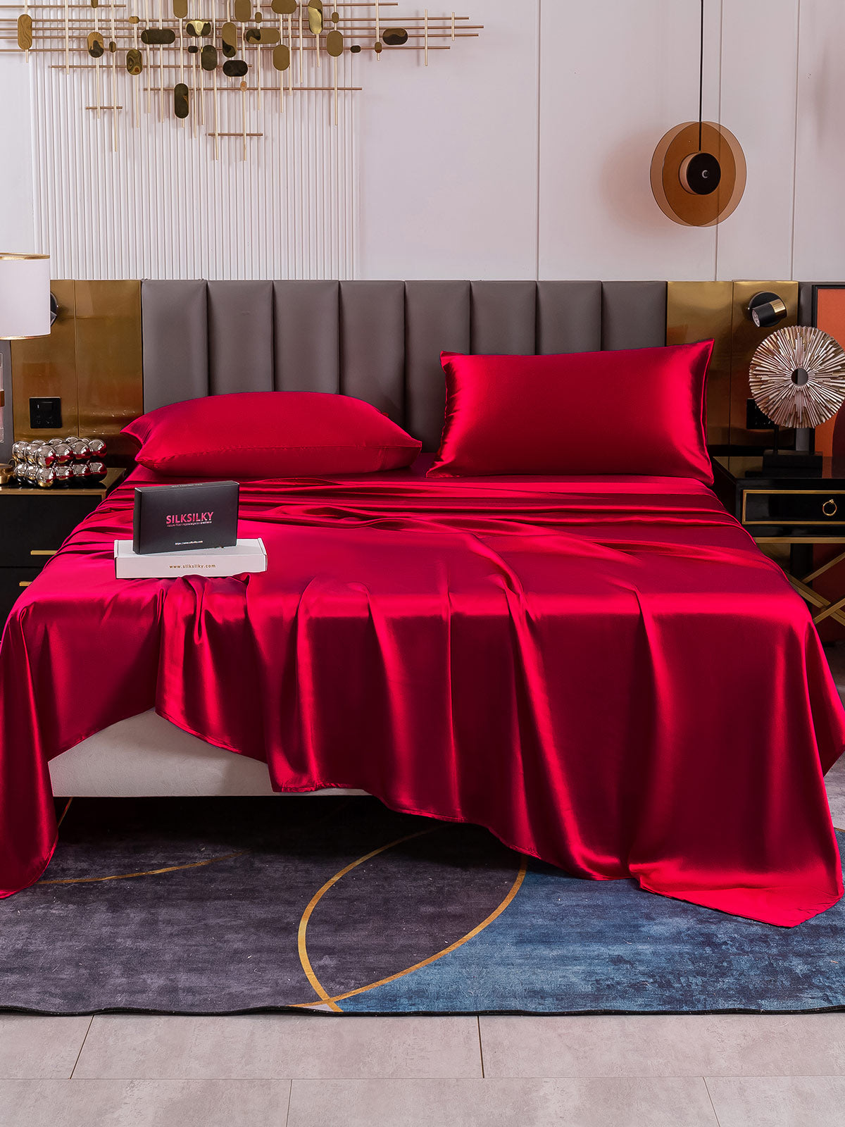 [Rouge Vineux] SilkSilky-FR 19Momme Pure Silk Bedding Set 002