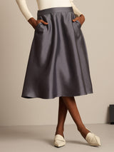 [Gris] SilkSilky-FR 32Momme Soie Skirt 001