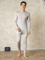 [Argent] SilkSilky-FR Long Sleeve Round Neck Sous Vêtements Longs Homme 004