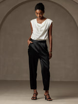 [Noir] SilkSilky-FR 19Momme Soie Womens Pants 001