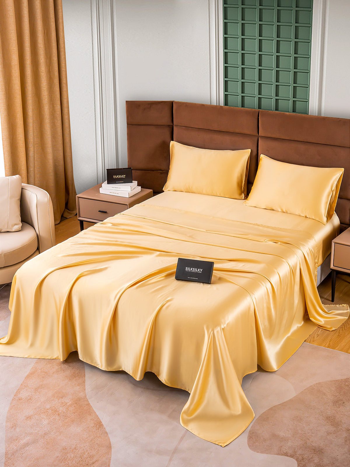 [Champagne] SilkSilky-FR 25Momme Pure Soie Bedding Set 002
