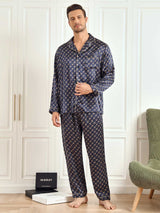 [Chaîne Marine] SilkSilky-FR 19Momme Manches longues Homme Pyjamas 010