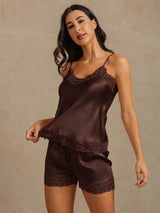 [Brun] SilkSilky-FR Sleeveless V Neck Ensemble Camisole 003