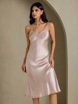 [Gris Ombre] SilkSilky-FR Sleeveless V Neck Robes 006