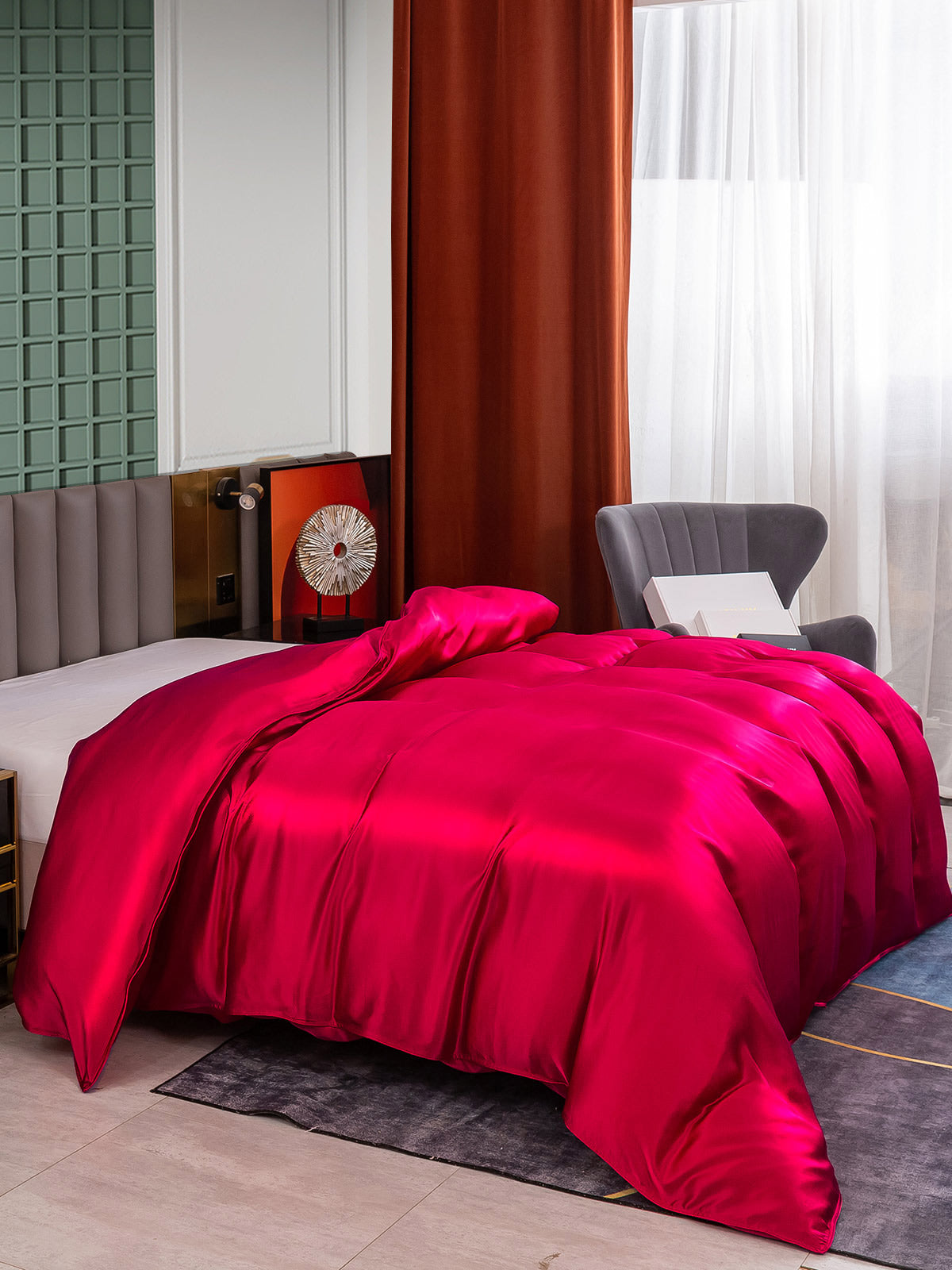 [Rouge Vineux] SilkSilky-FR 25Momme Pure Soie Duvet Cover 002