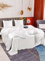 [Blanc] SilkSilky-FR Parure de Lit Soie 003
