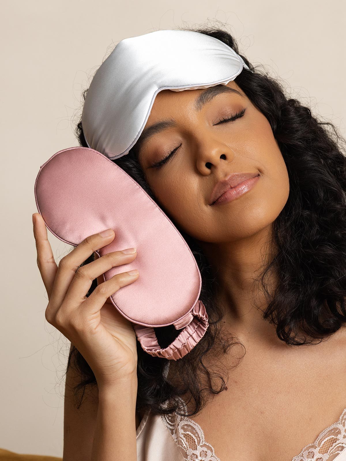 [Mauve Pâle] SilkSilky-FR Pure Soie Eye Mask 004