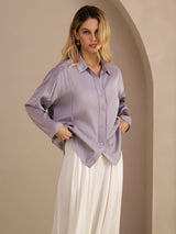 [Violette] SilkSilky-FR Long Sleeve Lapel Collar Blouse 001