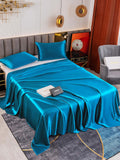 SilkSilky FR 19Momme Pure Soie Bedding Set BleuRoyal 001