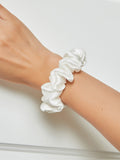 SilkSilky FR 19Momme Pure Soie Scrunchie Blanc 001