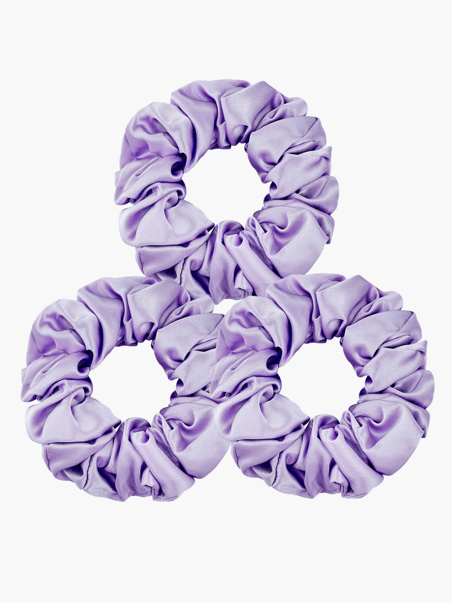 SilkSilky-FR 19Momme Pure Soie Scrunchie Lavande 003