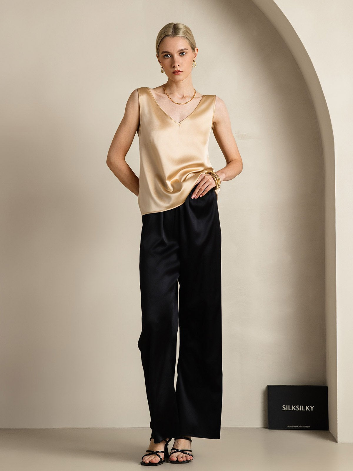 [Champagne] SilkSilky-FR 19Momme Soie Camisoles 007