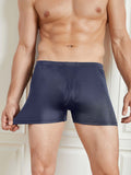 SilkSilky FR Soie Tricotée Mens Underwear BleuFoncé 004