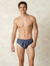 [BleuGrisâtre] SilkSilky-FR Soie Mens Underwear 004