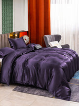 [Violet Foncé] SilkSilky-FR Parure de Lit Soie 003