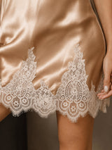 [Champagne] SilkSilky-FR Sleeveless V Neck Chemises de nuit 004