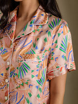 [Faune Rose] SilkSilky-FR Short Sleeve Notch Collar Femme Pyjamas 006