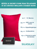 SilkSilky FR 19Momme Pure Soie Pillowcase RougeVineux 003