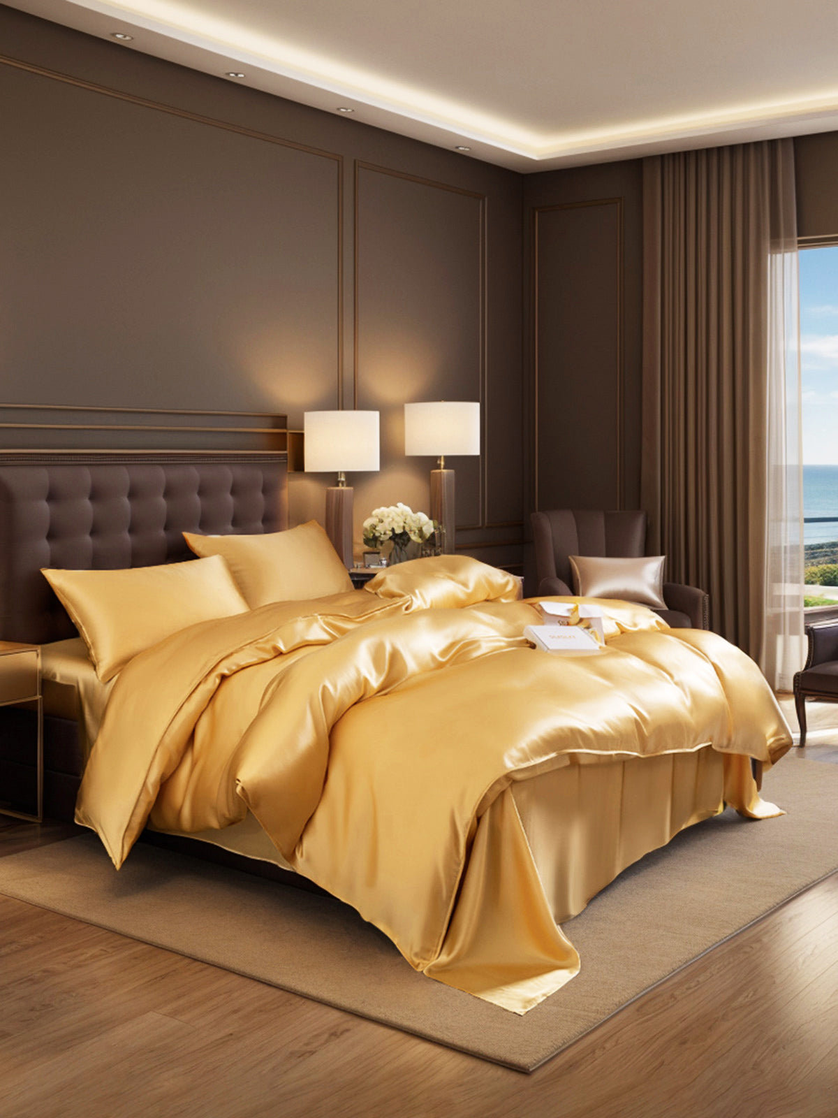 [Champagne] SilkSilky-FR 19Momme Pure Soie Bedding Set 002