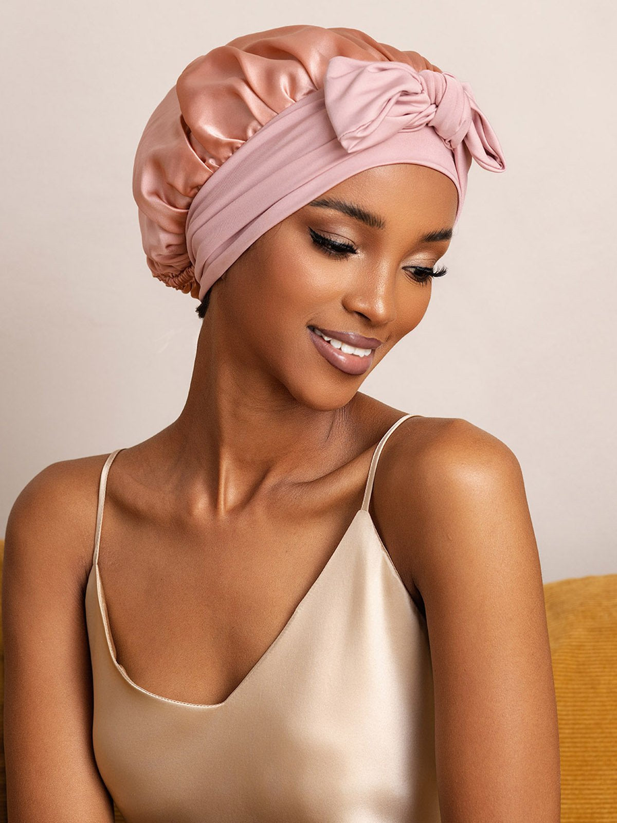 SilkSilky-FR Soie Sleep Cap Rose 004