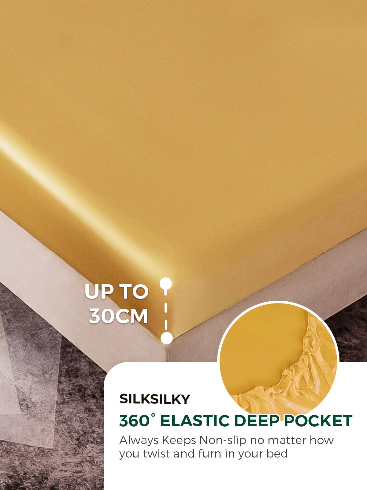 [Champagne] SilkSilky-FR 19Momme Pure Silk Bedding Set 004