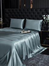 [Bleu Grisâtre] SilkSilky-FR 22Momme Pure Soie Bedding Set 003,