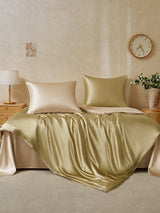 [Beige+Kaki] SilkSilky-FR Parure de Lit Soie 002