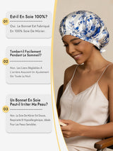 [Porcelaine Bleu Et Blanc] SilkSilky-FR Bonnets de Nuit 005