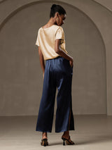 [Champagne] SilkSilky-FR Short Sleeve Boat Neck Femme T-Shirt 013