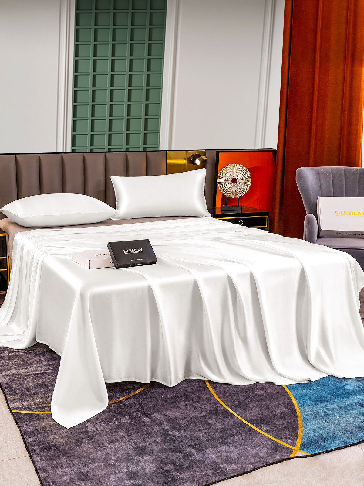 [Blanc] SilkSilky-FR 25Momme Pure Soie Bedding Set 003