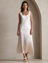 [Blanc] SilkSilky-FR Sleeveless Top À Fines Brides 005