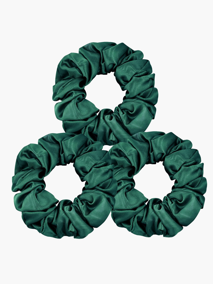 SilkSilky FR 19Momme Pure Soie Scrunchie Vert 002