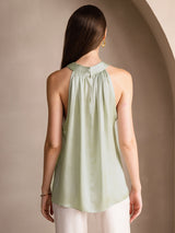 [Vert Clair] SilkSilky-FR Sleeveless Halter Femme T-Shirt 002