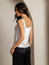 [Argent] SilkSilky-FR Sleeveless Top À Fines Brides 002