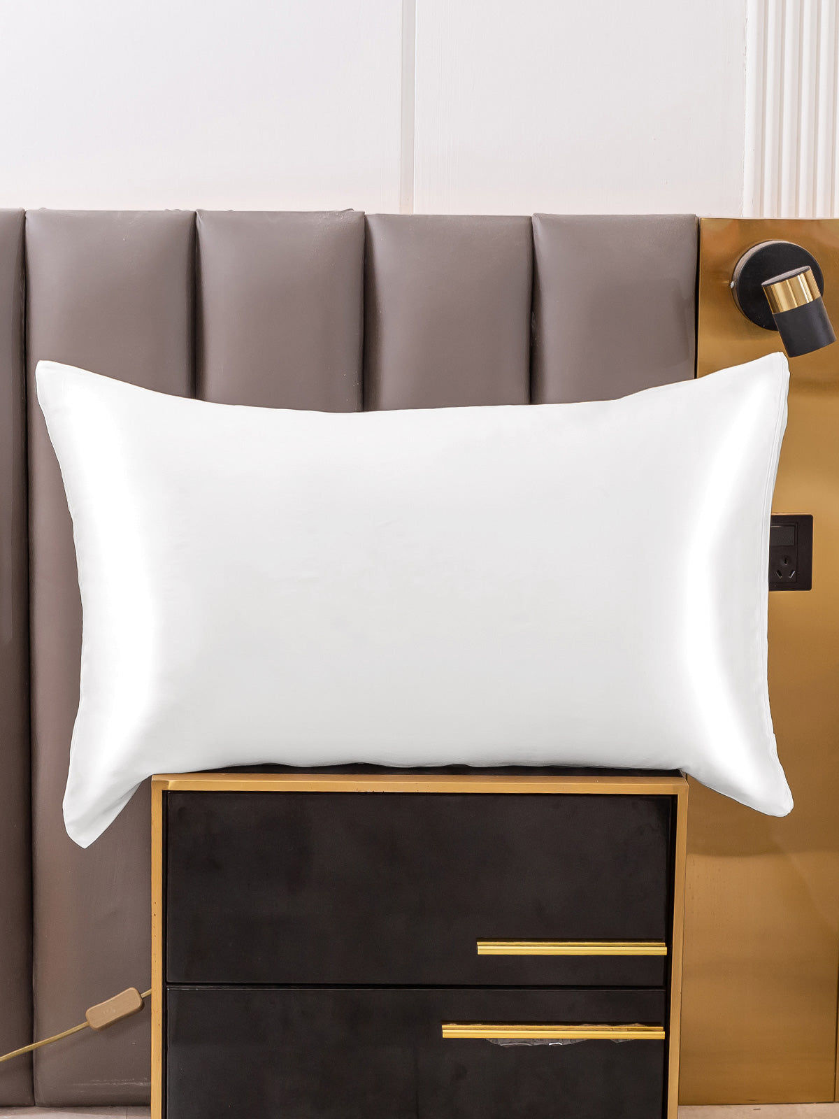 SilkSilky-FR 19Momme Pure Soie Pillowcase Blanc 001