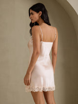 [Rose] SilkSilky-FR Sleeveless V Neck Chemises de nuit 002