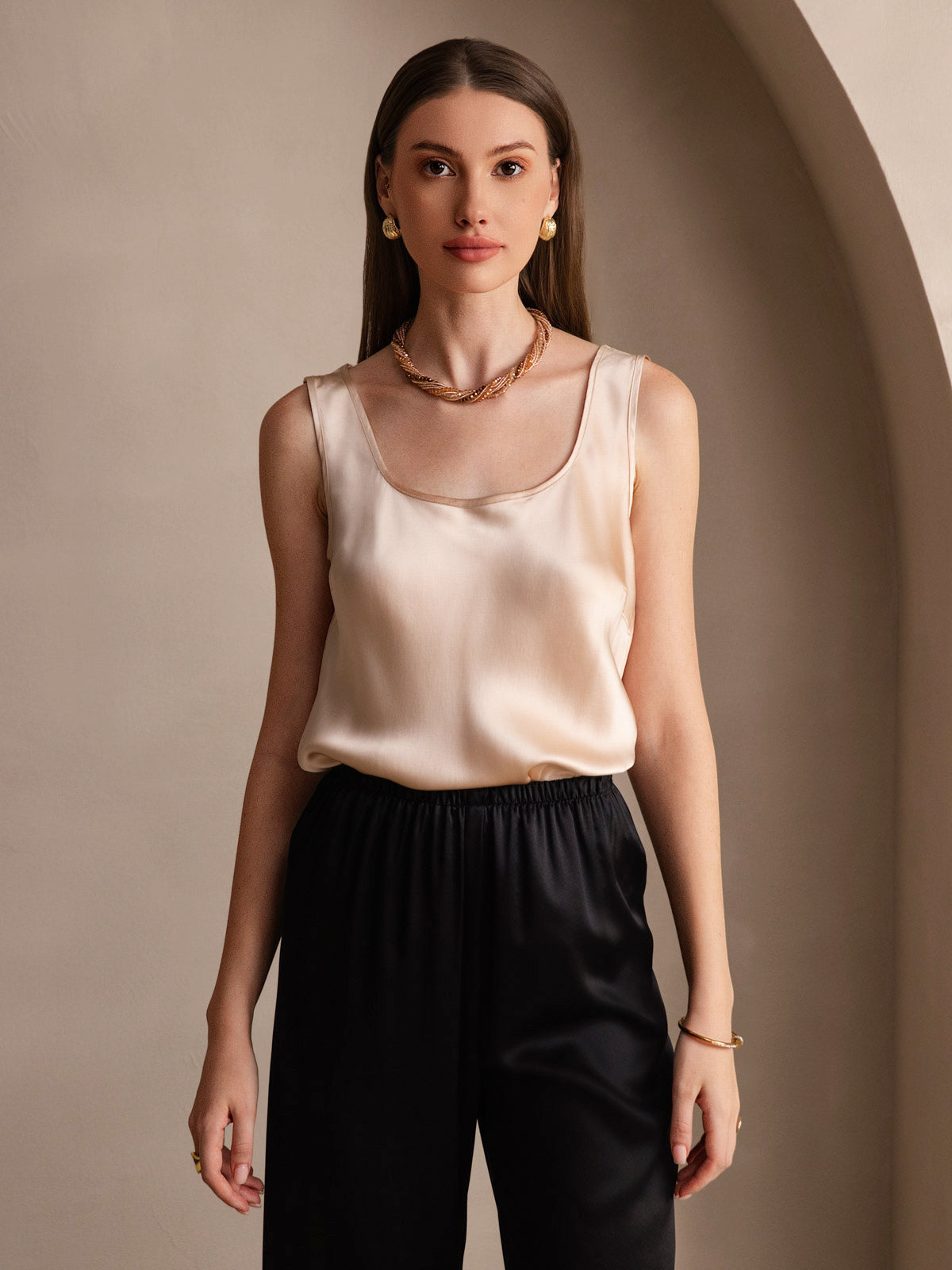 [Champagne] SilkSilky-FR 19Momme Soie Camisoles 006
