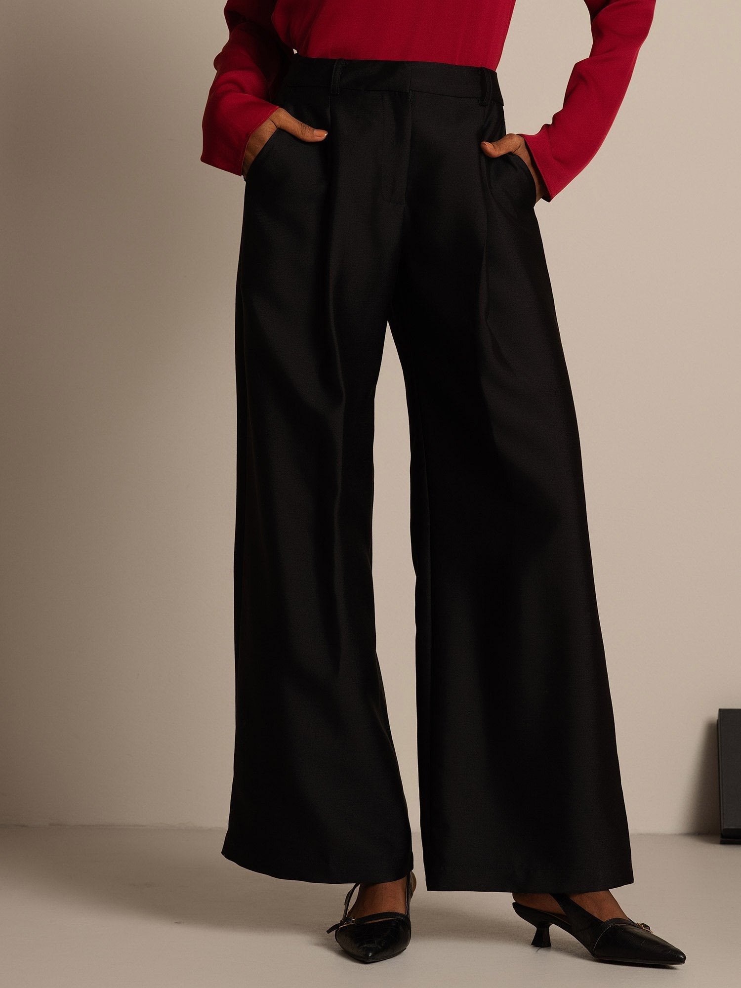 [Noir] SilkSilky-FR 32Momme Soie Womens Pants 003,