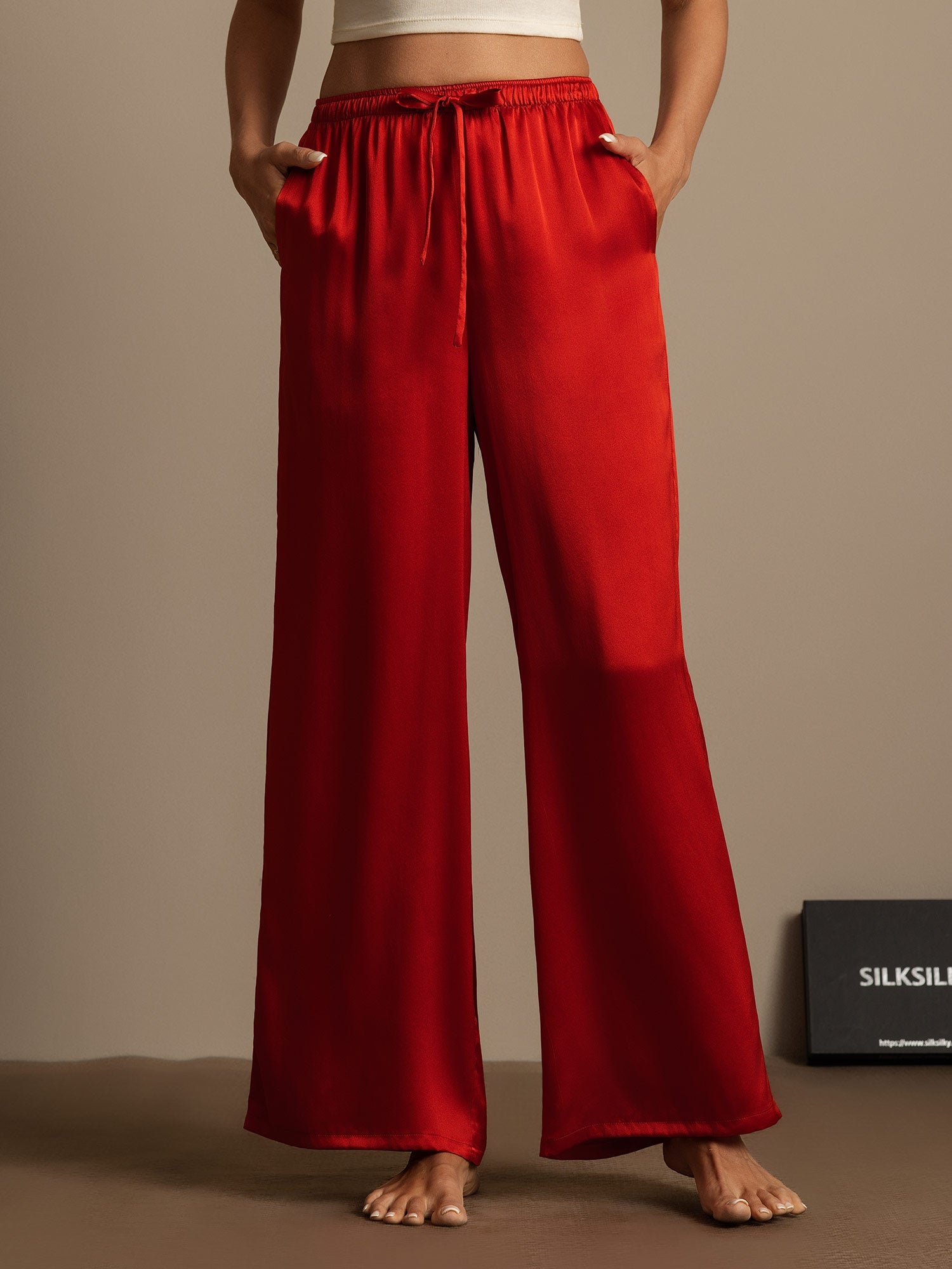 [Rouge Vineux] SilkSilky-FR Pure Soie Womens Pants 001,