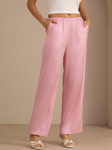 [Rayures Fines Roses] SilkSilky-FR Womens Pants 001