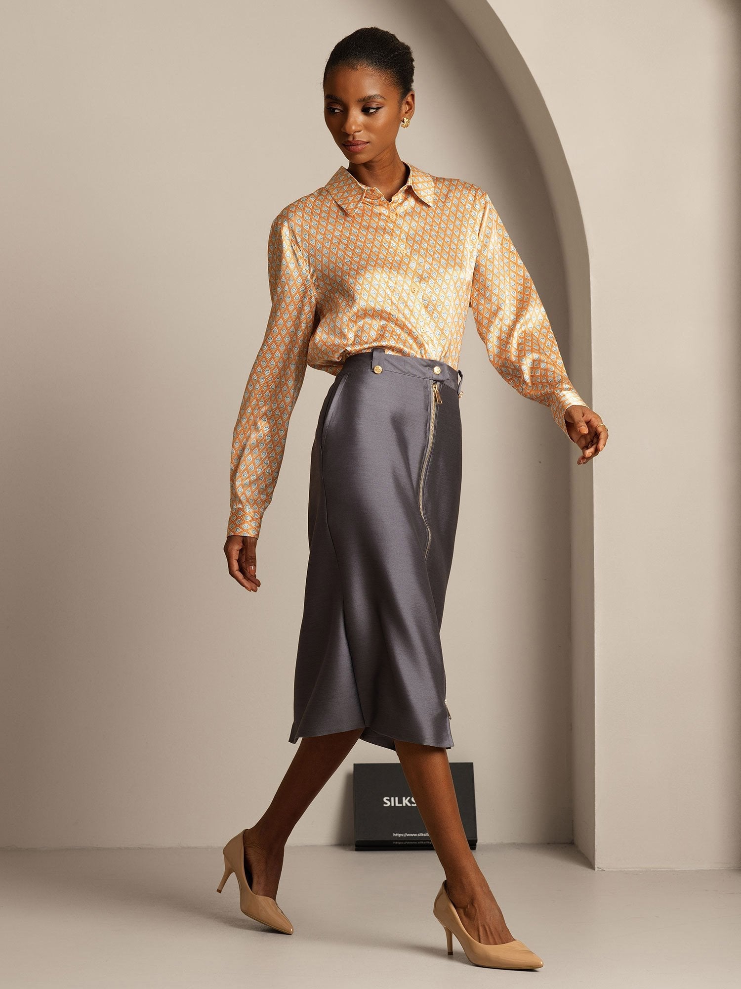 [Gris] SilkSilky-FR 32Momme Soie Skirt 006,